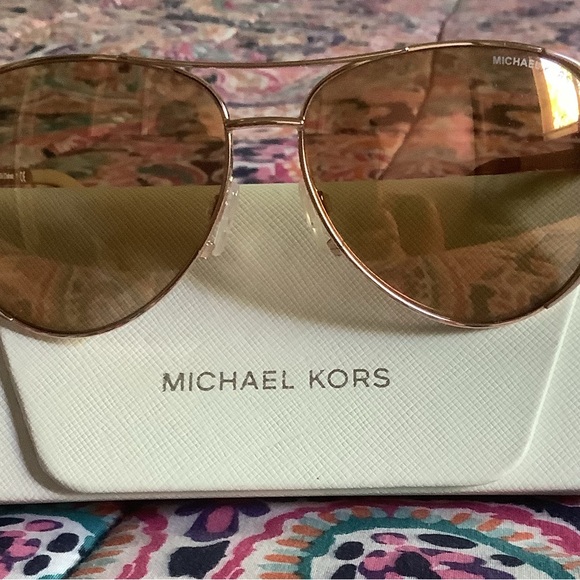 Michael Kors Gold-Toned Aviator Sunglasses main image 5